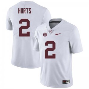 NCAA Men's Alabama Crimson Tide #2 Jalen Hurts Stitched College Nike Authentic White Football Jersey GH17O78DU